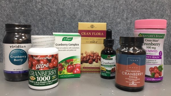 Different forms and brands of cranberry Cranberry