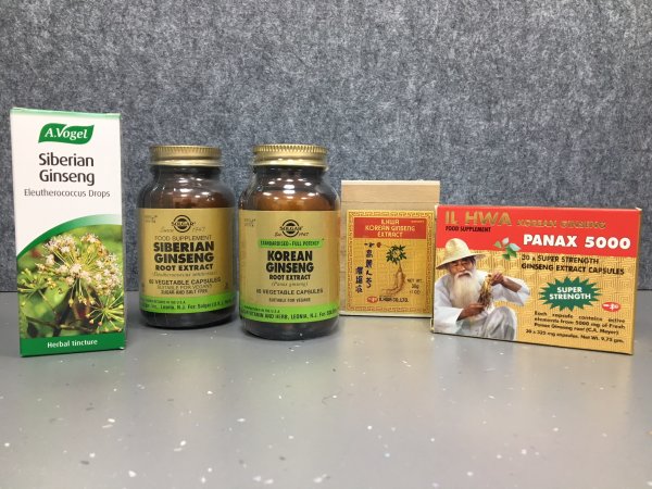 Different Siberian forms and brands Ginseng