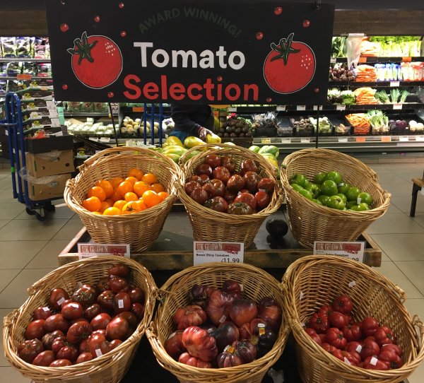 Tomatoes in supermarket