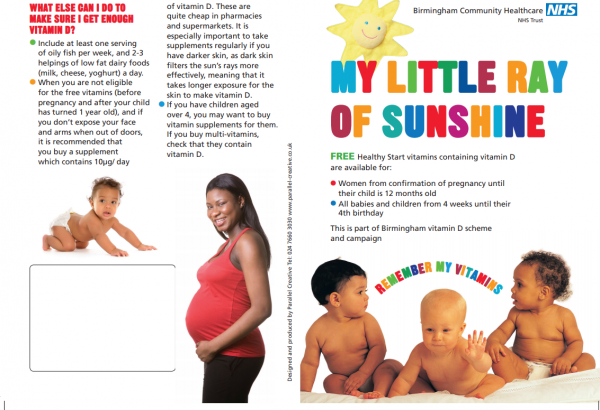 NHS campaign about vitamin D benefits Vit d flyer